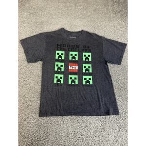 Mojang Minecraft Shirt Boys XL Gray Moods Of The Creeper TNT Creeper Graphic